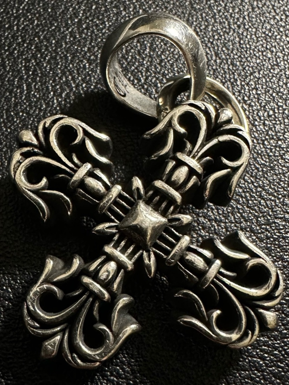 Chrome Hearts Plus Filigree Cross Bale Pendant 925 Sterling Silver 14.7g